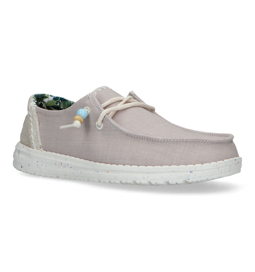 HEYDUDE Wendy Natural Witte Instappers voor dames (324435) - geschikt voor steunzolen