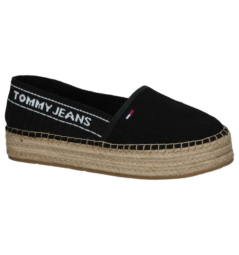 Zwarte Espadrilles Tommy Hilfiger Knit Tommy Jeans in stof (241721)