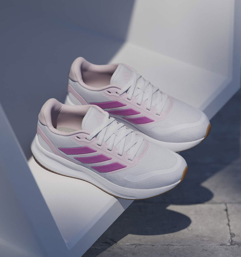 adidas Runfalcon 5 Witte/Roze Sneakers voor meisjes (372647) - geschikt voor steunzolen
