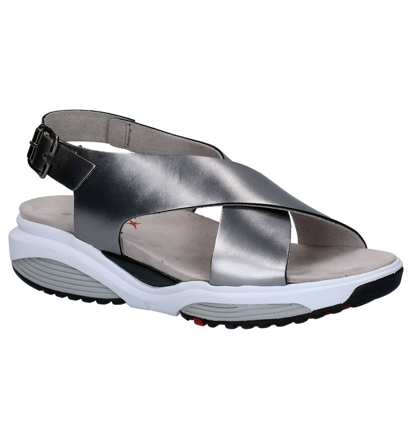 Zilveren Comfortabele Sandalen Xsensible Corfu in leer (246714)