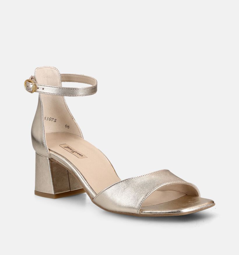 Paul Green Sandales &agrave; talons en Or pour femmes (374131)