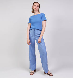 Minus Odelia Mid Waist Pantalon classique en Bleu pour femmes (371813)