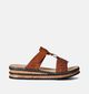 Rieker Cognac Slippers met sleehak voor dames (354946)