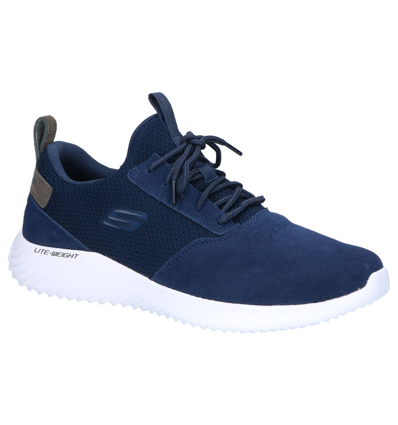Skechers Blauwe Slip-on Sneakers in stof (265015)