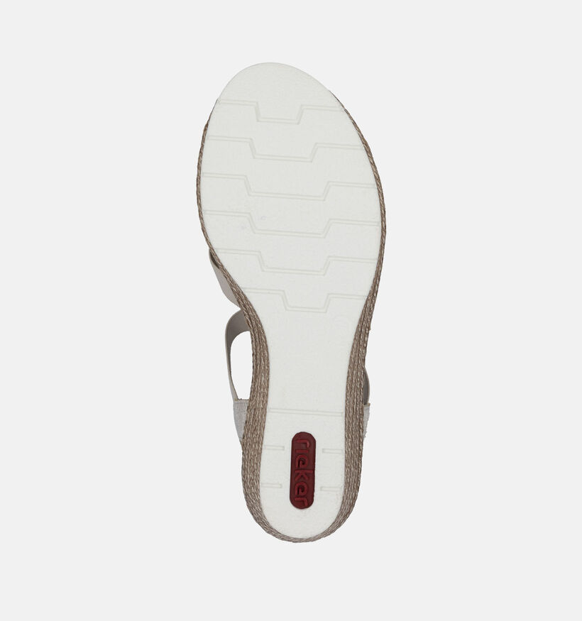Rieker Beige Sandalen met sleehak voor dames (354942)