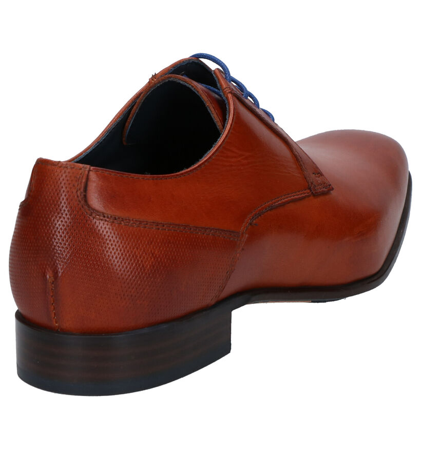 Via Borgo Cognac Veterschoenen in leer (279953)