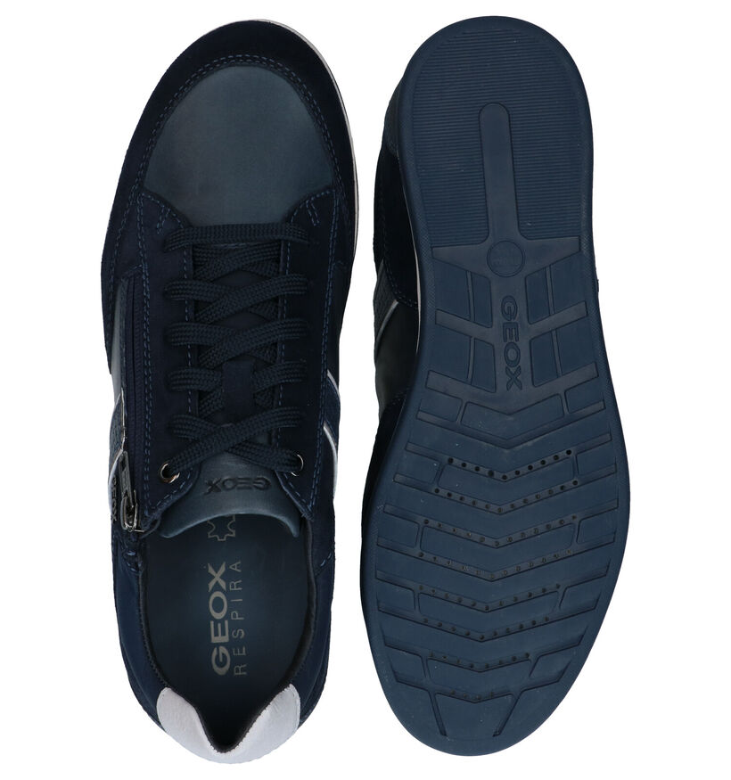 Geox Renan Chaussures à lacets en Bleu en cuir (285533)