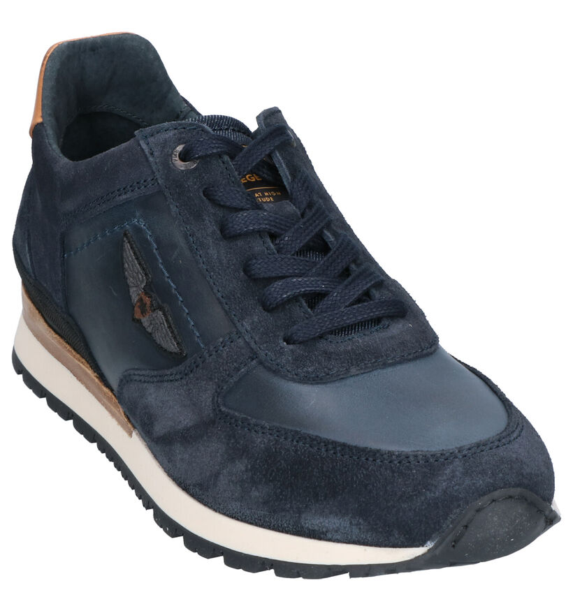 PME Legend Spartan Blauwe Veterschoenen in daim (254781)