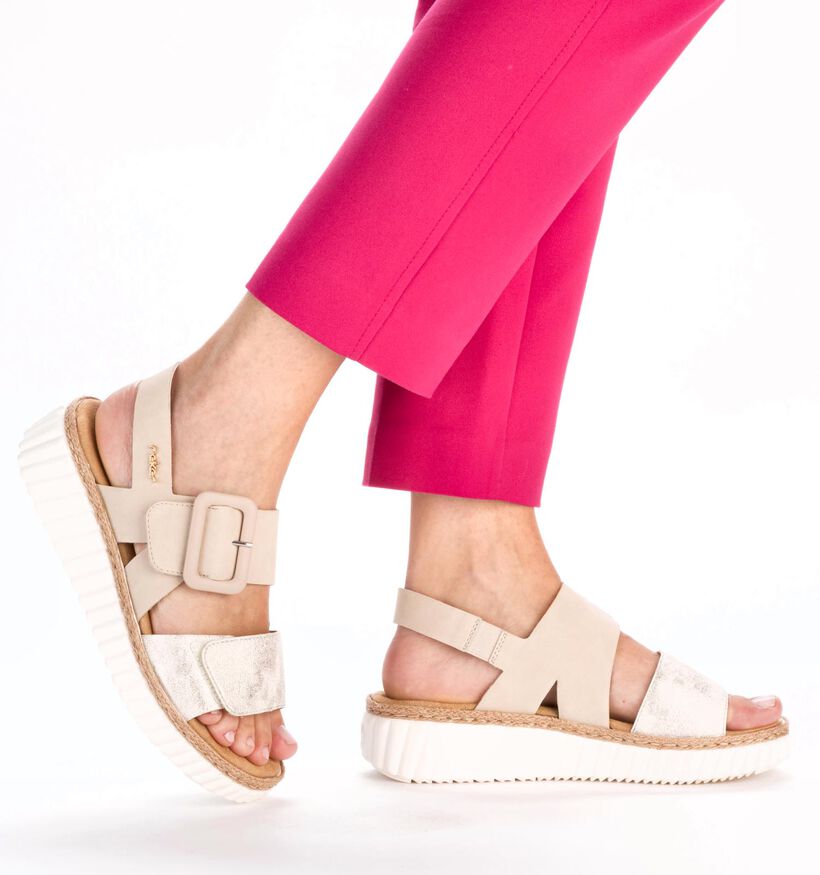 Rieker Sandales compensées en Beige pour femmes (354960)