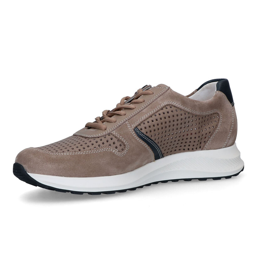 Mephisto Dino Perf Velsport Taupe Veterschoenen voor heren (339210) - geschikt voor steunzolen