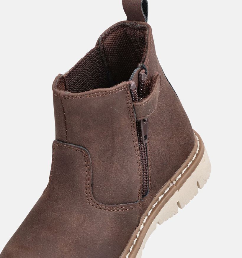 Milo & Mila Bottines Chelsea en Marron pour gar&ccedil;ons (379217)