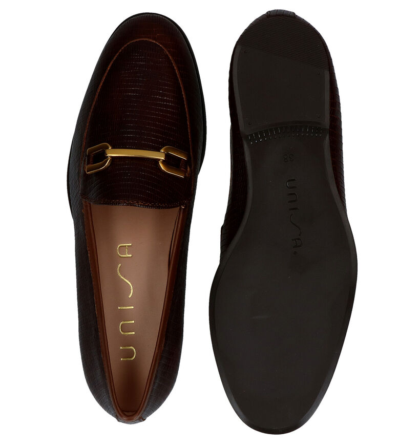 Unisa Daimiel Bruine Loafers in leer (283297)