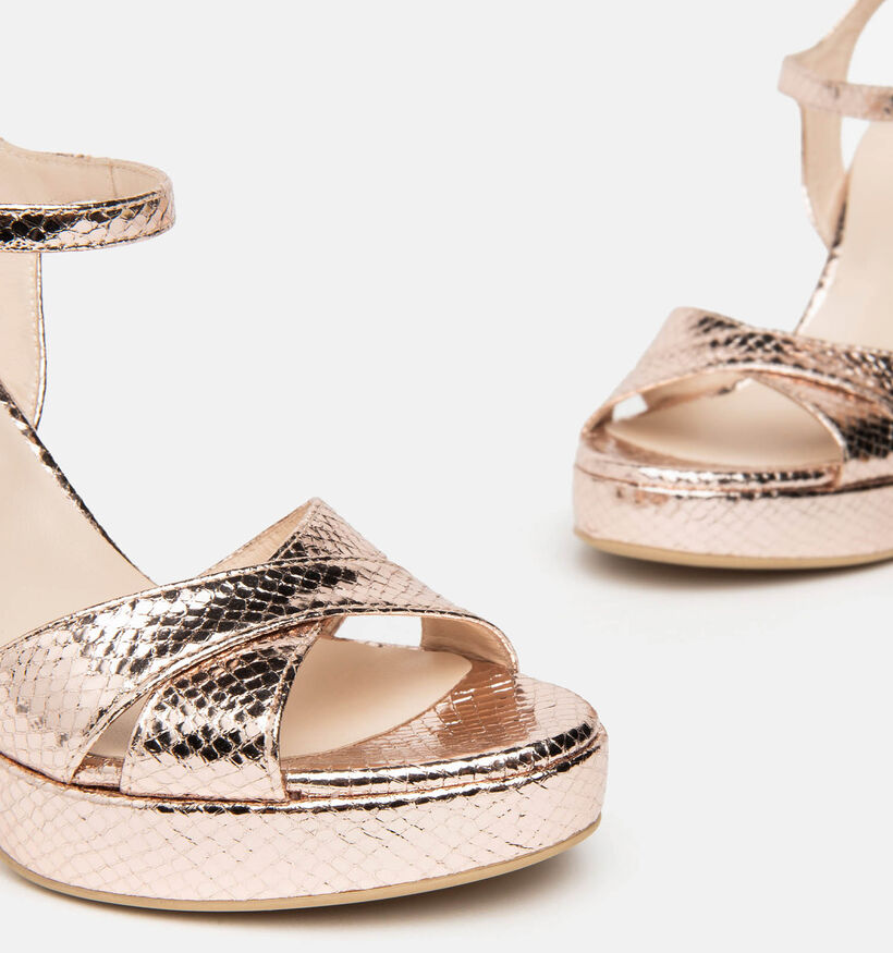 NeroGiardini Rose Gold Sandalen met blokhak voor dames (355976)