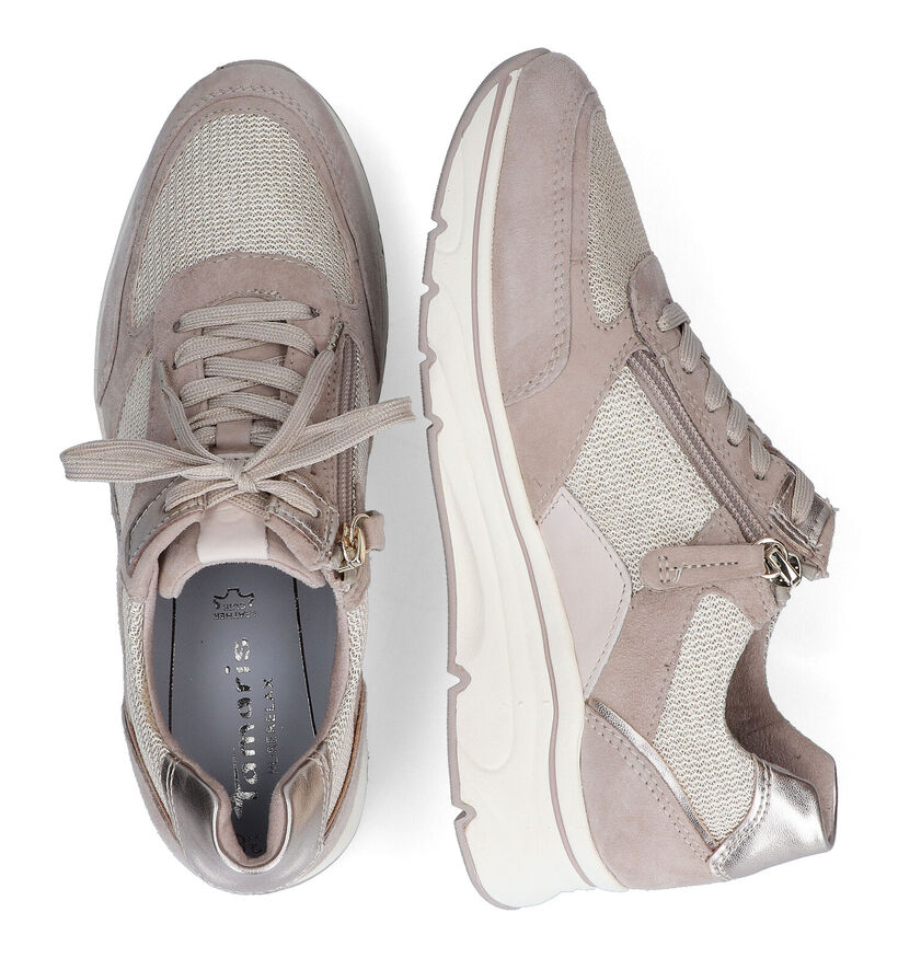 Tamaris Beige Veterschoenen voor dames (320549) - geschikt voor steunzolen