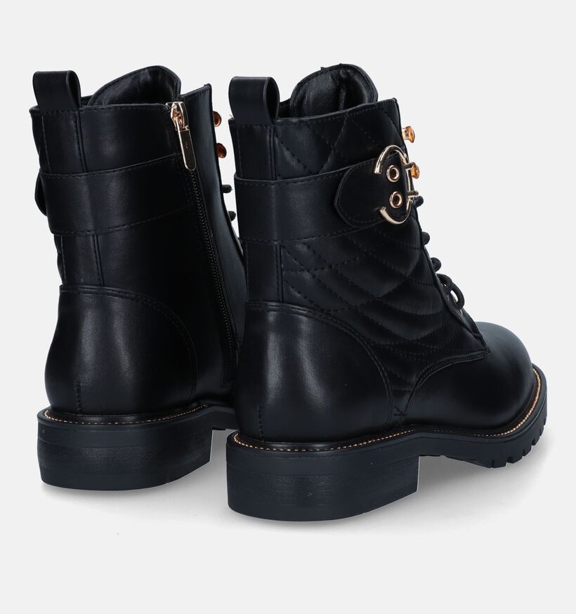 Poelman Boots à lacets en Noir pour femmes (328609)