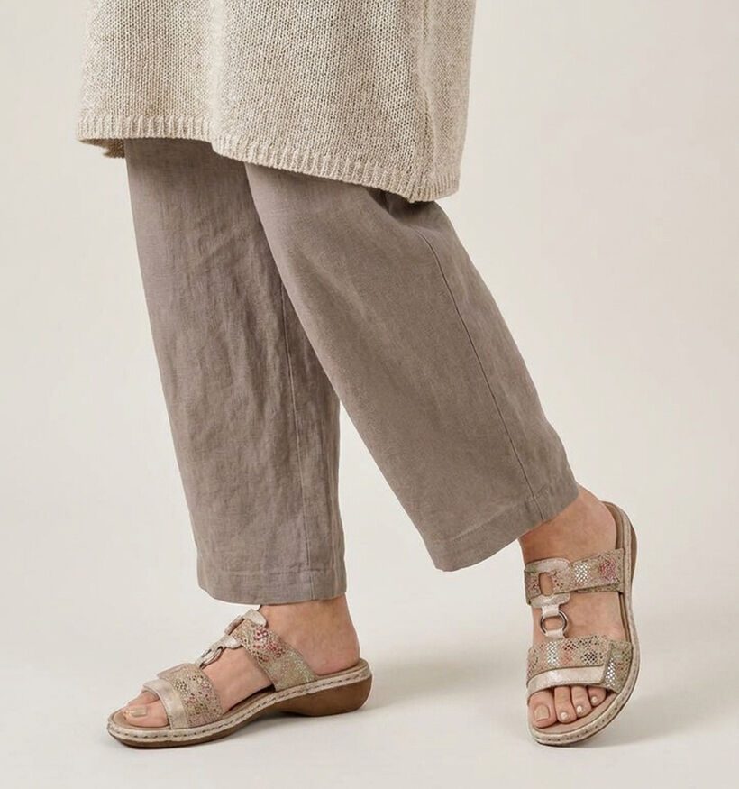 Rieker Beige Slippers voor dames (370411)