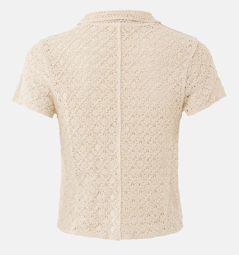 Mexx Crochet Polo Beige Blouse voor dames (382267)