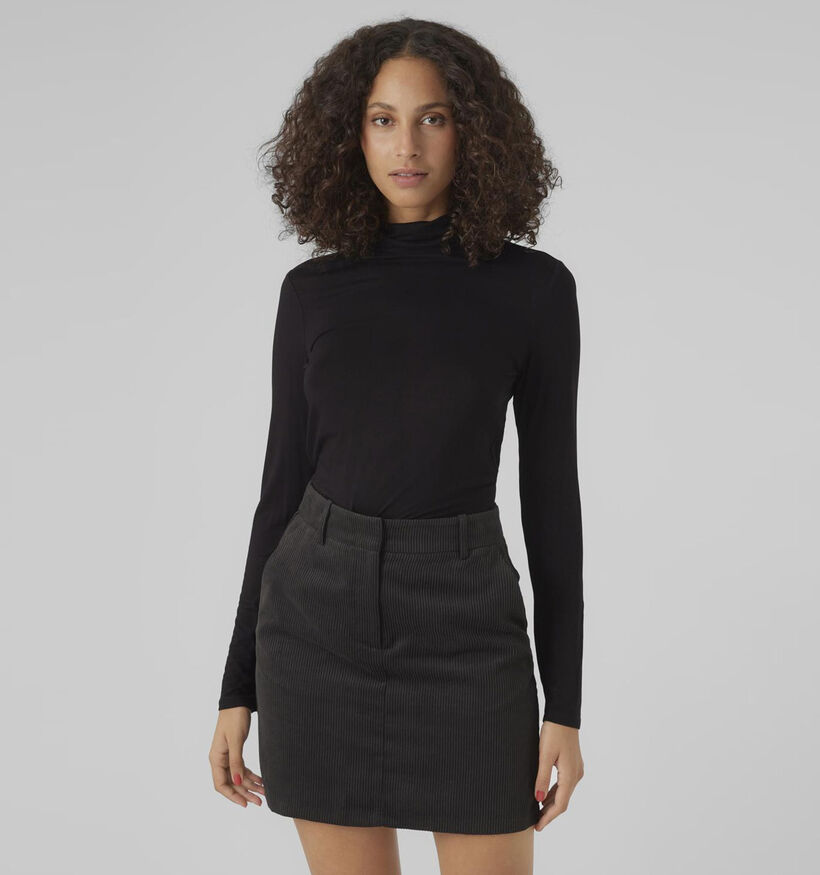 Vero Moda Alberte Zwart T-shirt met rolkraag voor dames (346145)