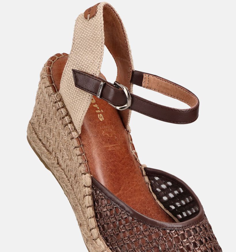 Tamaris Sandales compens&eacute;es en Brun fonc&eacute; pour femmes (371788)