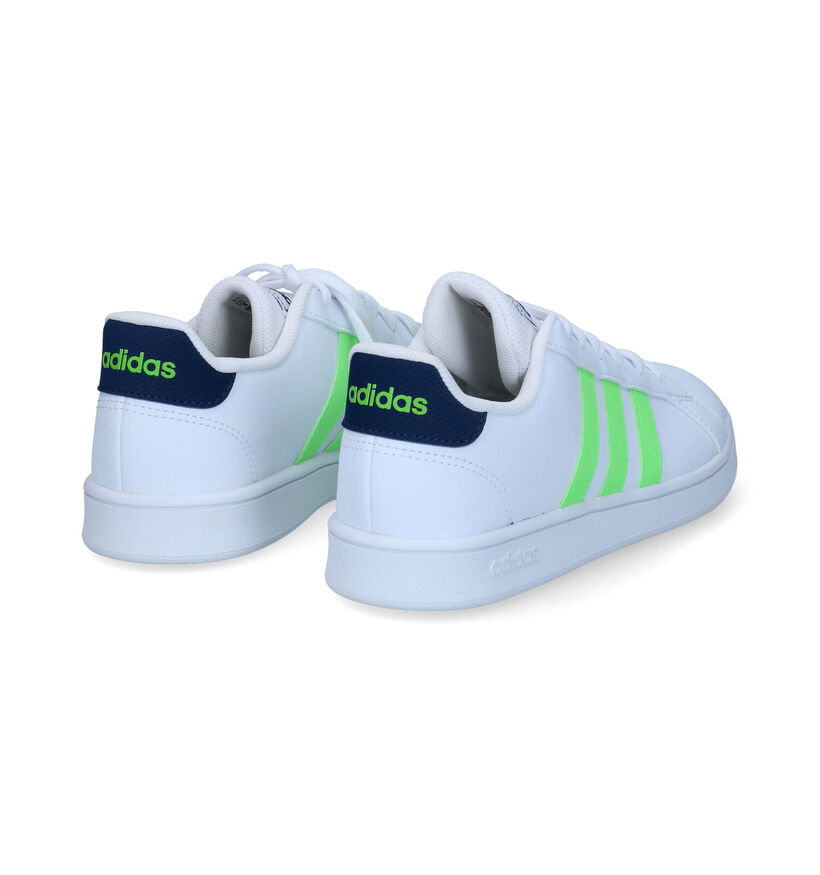 adidas Grand Court K Witte Sneakers voor jongens (307966) - geschikt voor steunzolen