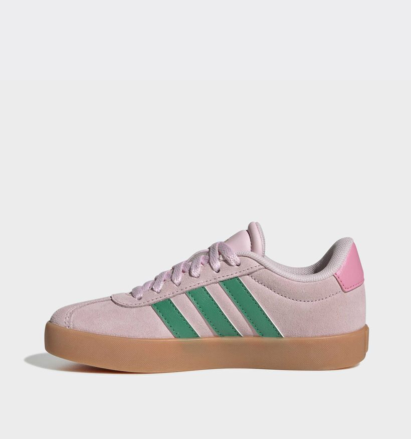 adidas VL Court 3.0 Roze/Groene Sneakers voor meisjes (372717) - geschikt voor steunzolen