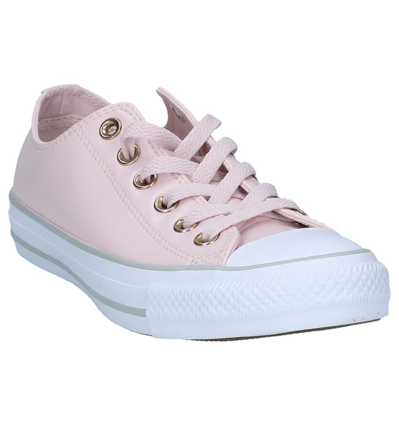 Chuck Taylor All Star Baskets basses en Rose clair en simili cuir (210330)