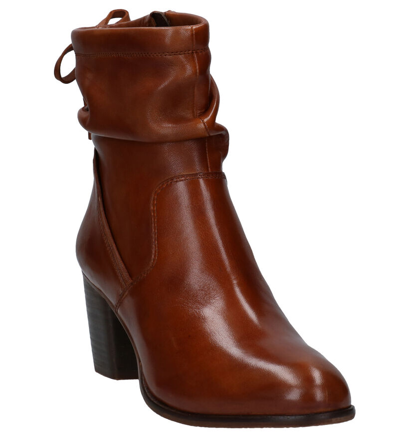 Steven NY Cognac Enkellaarzen in leer (280207)