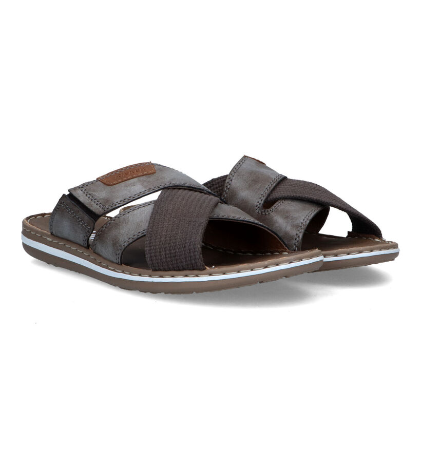 Rieker Nu-pieds casual en Marron en simili cuir (323636)