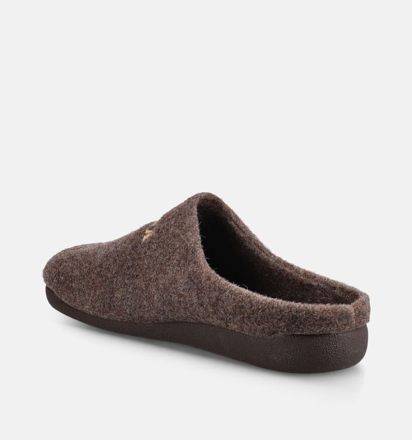 Scapa Pantoufles ouvertes en Brun fonc&eacute; pour hommes (381019) - pour semelles orthop&eacute;diques