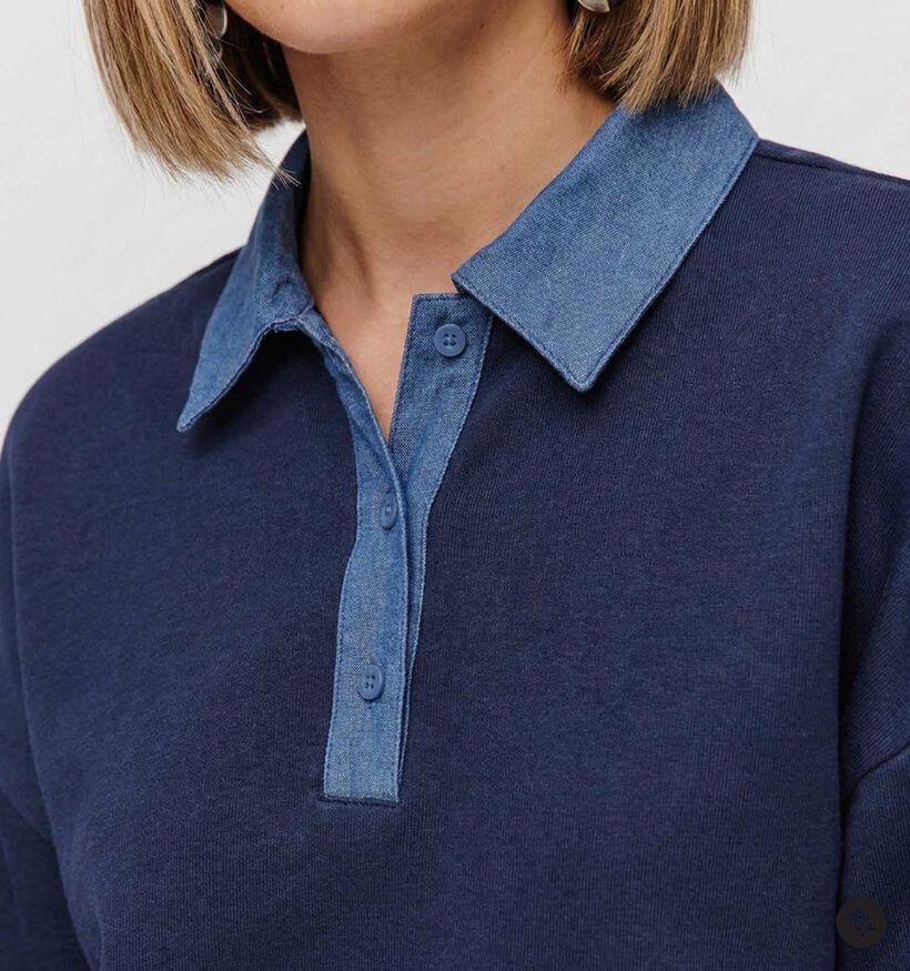 Vila Sif Sweatshirt en Bleu fonc&eacute; pour femmes (382057)
