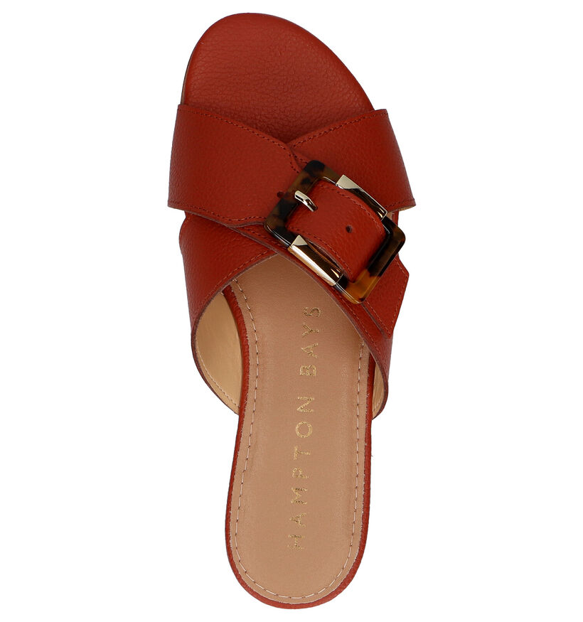 Hampton Bays Cognac Slippers in leer (274126)