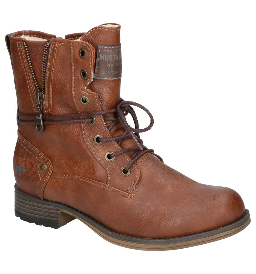 Mustang Boots à lacets en Cognac pour femmes (313784)