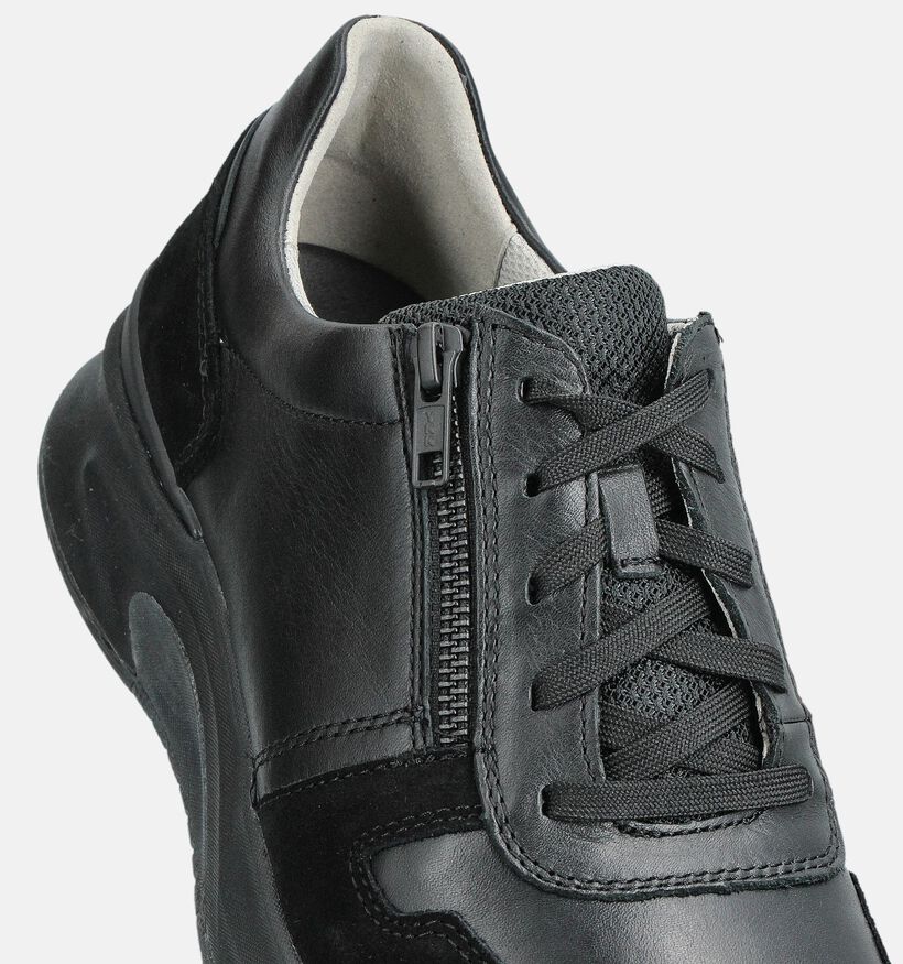 Pius Gabor Rollingsoft Zwarte Rits-Veterschoenen voor heren (363669) - geschikt voor steunzolen