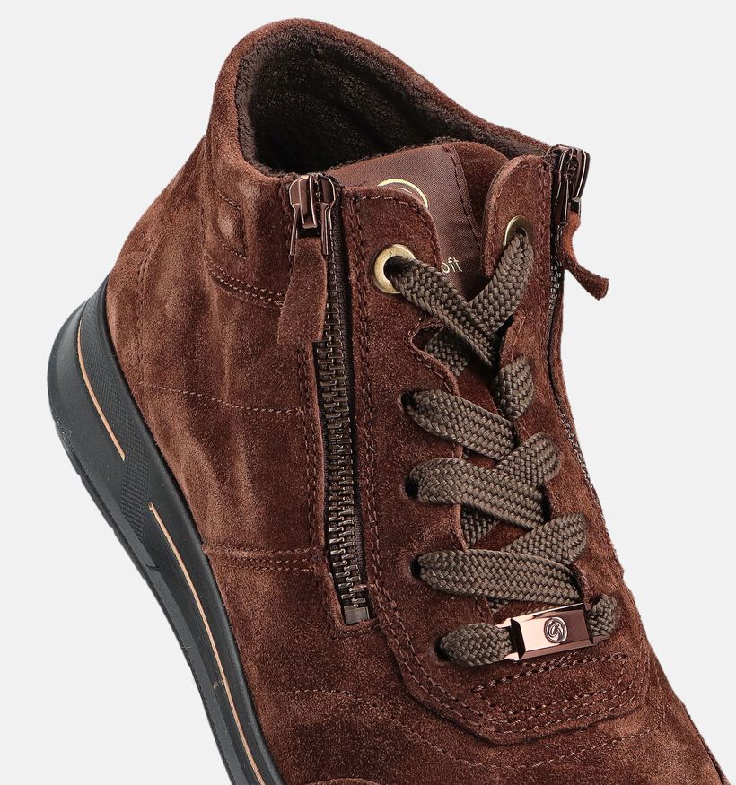 Ara Donkerbruine Hoge Sneakers Breed voor dames (362471) - geschikt voor steunzolen
