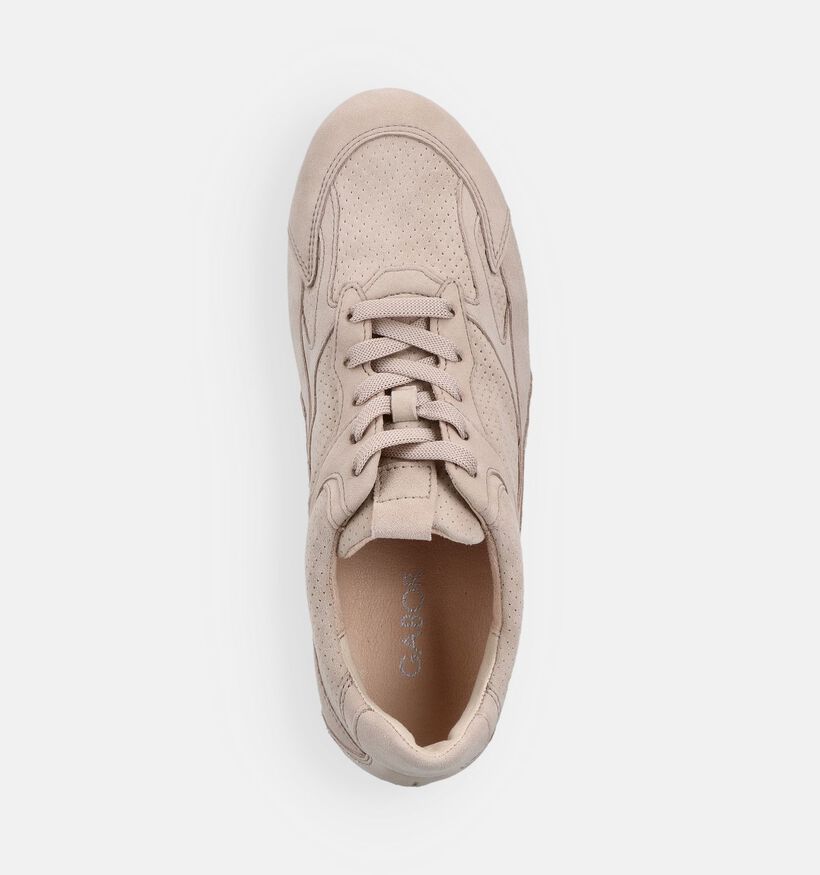 Gabor Beige Sneakers voor dames (368378) - geschikt voor steunzolen