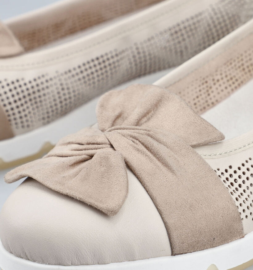 Rieker Beige Ballerina's Met Strik voor dames (354965) - geschikt voor steunzolen