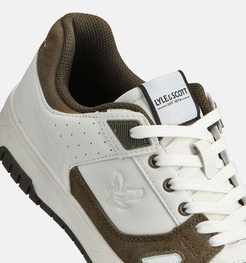 Lyle & Scott Evanton Witte/Groene Veterschoenen voor heren (362621) - geschikt voor steunzolen