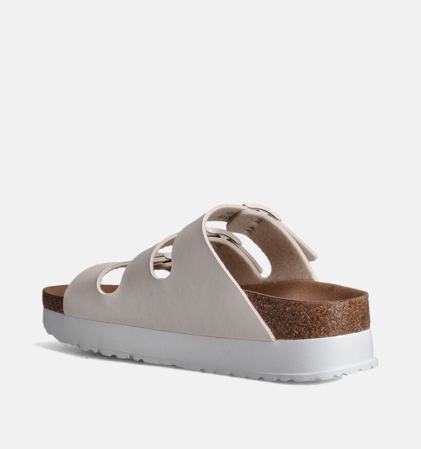 Birkenstock Florida III Pap Flex Platform Ecru Slippers voor dames (350877)
