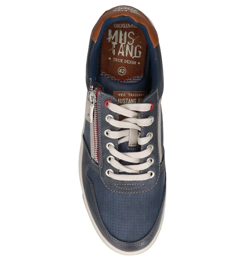 Mustang Donkerblauwe Casual Veterschoenen in kunstleer (240266)