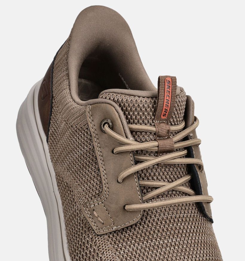 Skechers Sterling Ramone Knitted Slip-ons en Taupe pour hommes (367472) - pour semelles orthop&eacute;diques