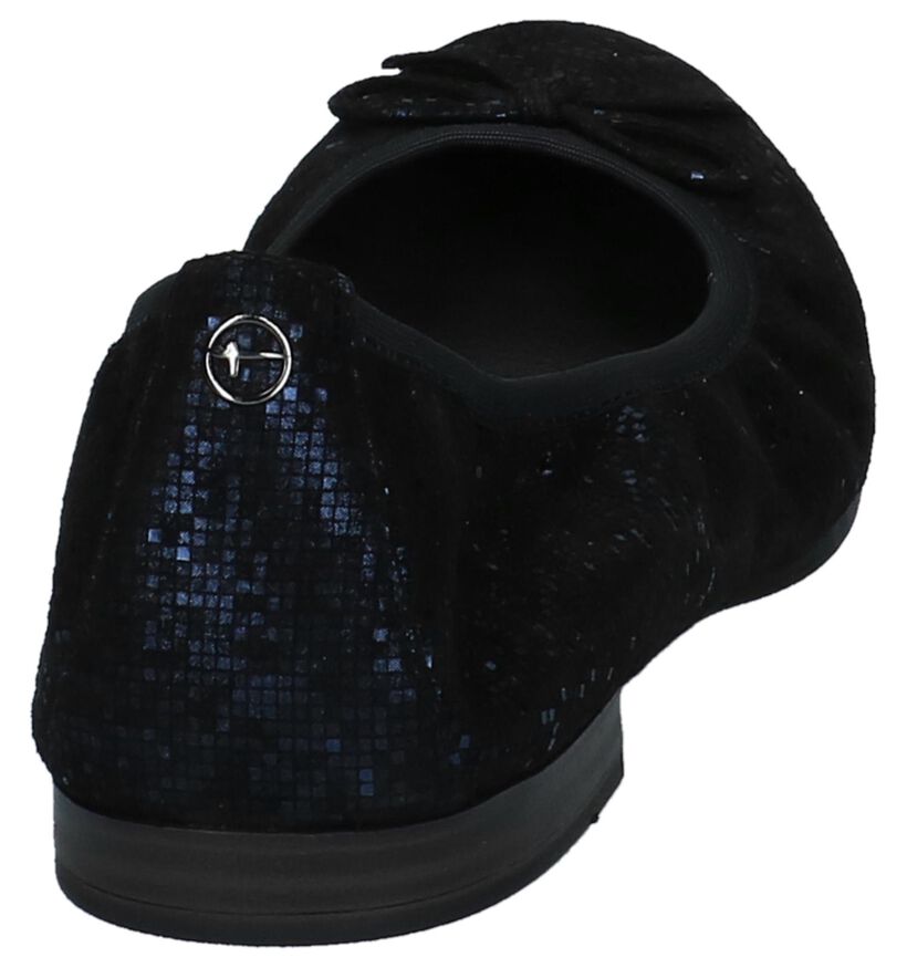 Tamaris TOUCH it Donkerblauwe Ballerina's met Strik in leer (222154)