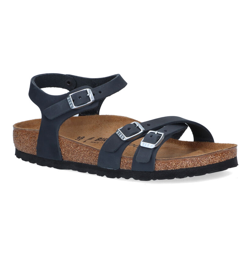 Birkenstock Kumba Zwarte Sandalen in leer (305596)