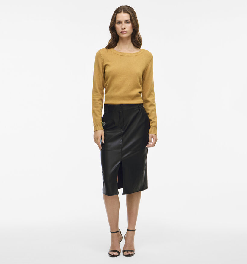 Vila Vidagmar Midi Coated Skirt Zwarte Rok voor dames (361339)