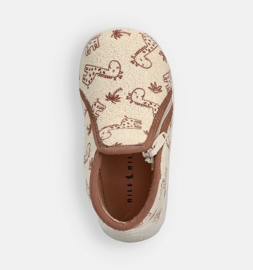 Milo & Mila Giraffe Beige/Bruine Pantoffels voor meisjes (374938) - geschikt voor steunzolen