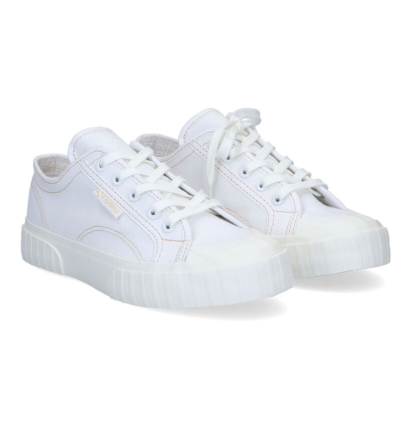 Superga Stripe Witte Sneakers voor dames (305728)