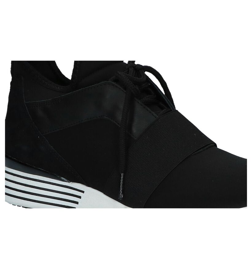 Hip Zwarte Slip-on Sneakers in leer (233962)