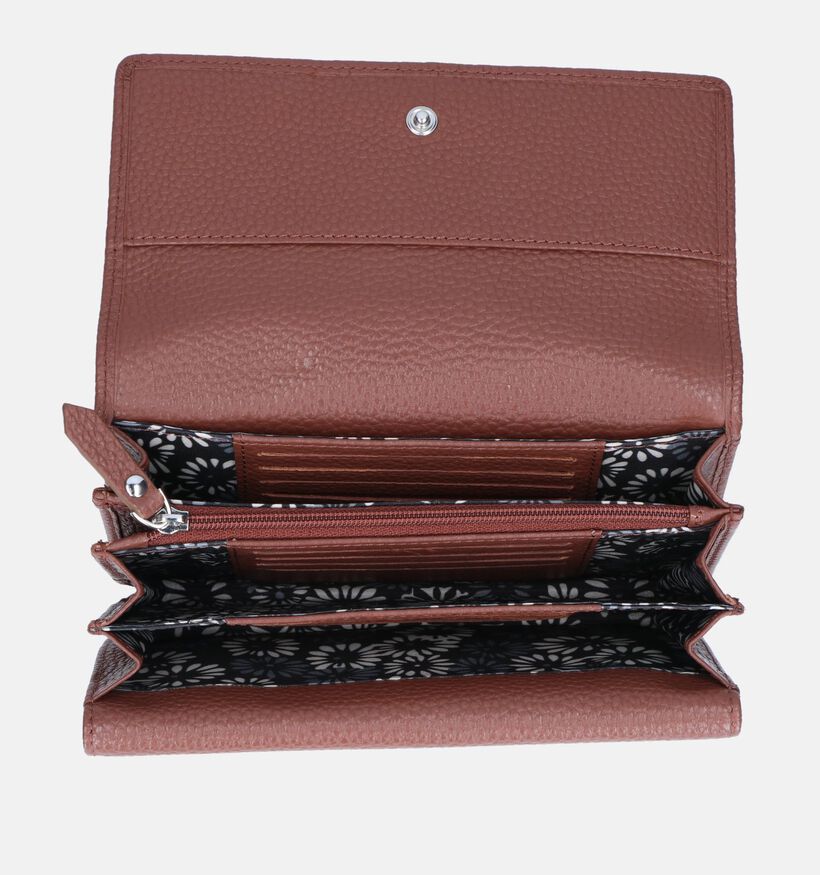 Euro-Leather Cognac Overslagportemonnee voor dames (353526)