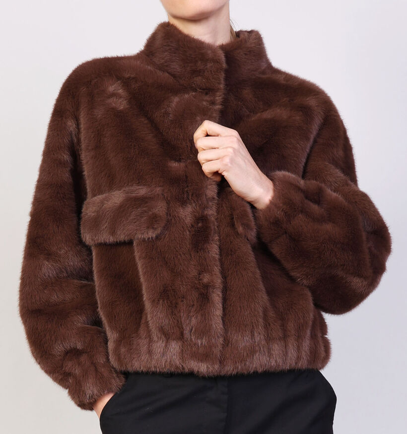 Adoré Milana Manteau court en Marron pour femmes (369250)
