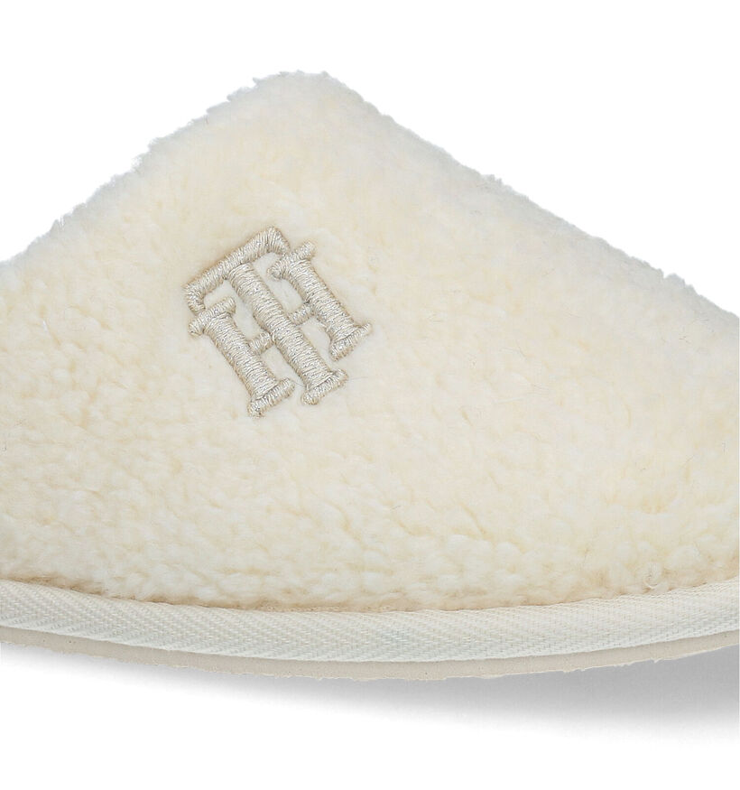 Tommy Hilfiger Monogram Shiny Home Ecru Pantoffels voor dames (300622)