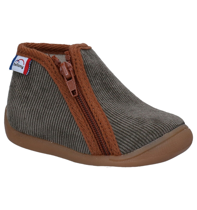 Bellamy Matou Kaki Pantoffels in stof (299229)